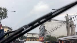 Double rainbow in traffic jam