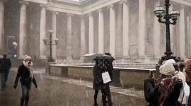 Beast from the East: Tourists at British Museum hit by snow shower