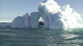 Zodiac viewed through iceberg