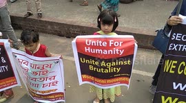 Dhaka women protests violence in Syria