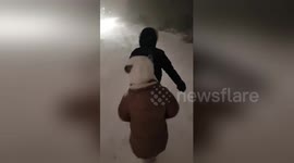 Family abandons car on Scotland's M80 to walk home in the snow