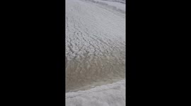 Sea freezing over in leysdown UK