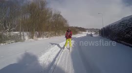 Skiing on the Streets in Glasgow!