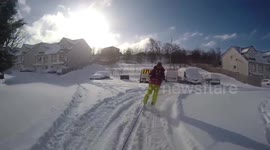 Glasgow man finds quickest way to beat the snow