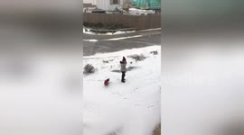 Newsflare Edit - The Beast from the East! Kids not fazed by freezing conditions!