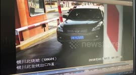 Out-of-control lorry slams into car at toll booth
