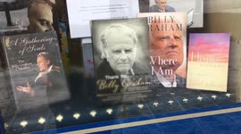 Billy Graham display at UK bookshop