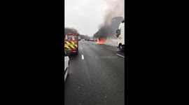 Car on fire blocks Kent motorway