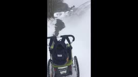 Huge snowdrifts seen in Devon during Storm Emma