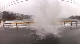 Storm Surge Waves Off Boston's North Shore