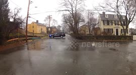 Nor'easter Road Closure in Northeastern Massachusetts