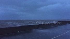 Waves crash onto Cleethorpes seafront as Storm Emma continues