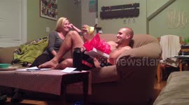 Heartwarming moment wife stuns husband with surprise pregnancy reveal