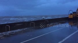 More large waves crash onto Cleethorpes Seafront - The Beast from the East