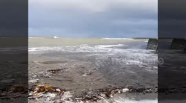 Storm Emma with Waves and Wind destroy The Coast