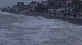 Storm Emma batters seaside town of Cleethorpes in Lincolnshire