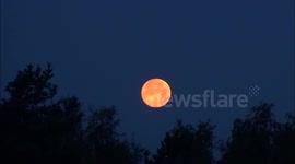 Supermoon and iridescent clouds 2014 Rybnik