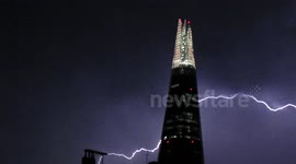 Lightning and the Shard in London