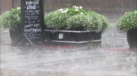 Torrential thunderstorm causes flash flooding