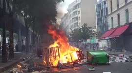 feu à Barbes  Roche-choir  paris manifestation  pour la palestina