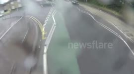 Helmet Cam Captures Terrifying UK Bike Crash