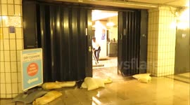 Heavy Rain Floods Underground Train Station
