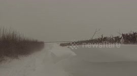 Snow drift being created by strong winds