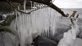 Large Icicles Hanging Into Lough Neagh