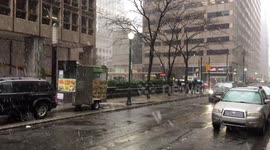 Snow is hitting Center City Philadelphia