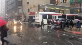Snow is hitting Center City Philadelphia