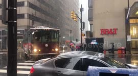 Snow is hitting Center City Philadelphia