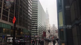 Snow is hitting Center City Philadelphia