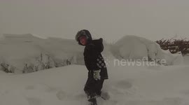 Deep snow hits Pucklechurch in Bristol