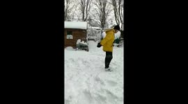 Back flip faceplate in snow