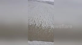 Sea freezes over in northeast Kent coast