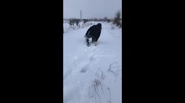 Beast from the east leaves wait-deep snow.