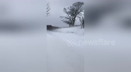 Beast from the East: Blizzard conditions on roads of Airdrie, Scotland