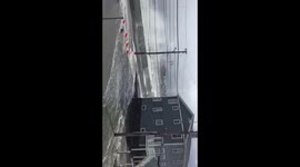Pearl Ave underwater after Heavy Winds and High Tides. Houses destroyed, Power gone, and Roofs blown off.