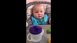 Cute Baby blowing raspberries