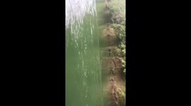 On a narrow boat on the Amazon