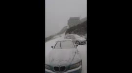 Snow in portreath Cornwall hasn't been seen here for years