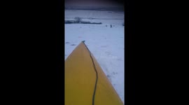 Canoeing in the snow