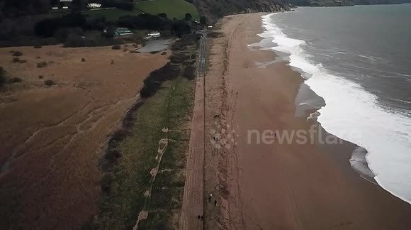 ROUGH CUT: Aerial drone footage shows Storm Emma's trail of destruction in Devon