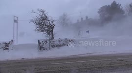 Blizzard conditions at Kirkby Stephen Cumbria