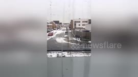 Newsflare Edit - Lady slips and falls in black ice!