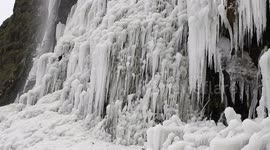 Amazing Frozen Waterfall At Downhill Beach