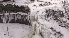 Beautiful Frozen Waterfall in the Westmorland Dales Cumbria