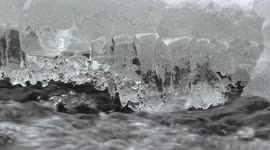Beautiful ice formations in frozen river