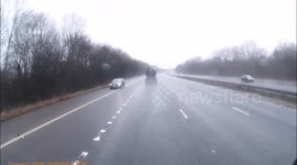 Car filmed driving wrong way down UK motorway