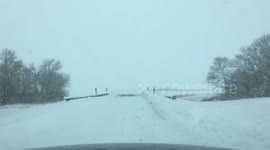 This is what driving through a snowstorm is like in Canada